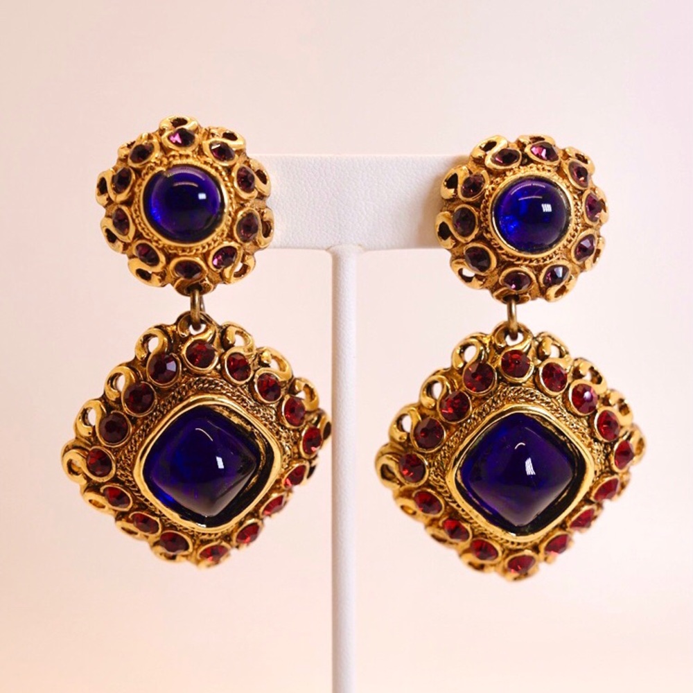 Vintage Claire Deve Rare Gripoix earrings